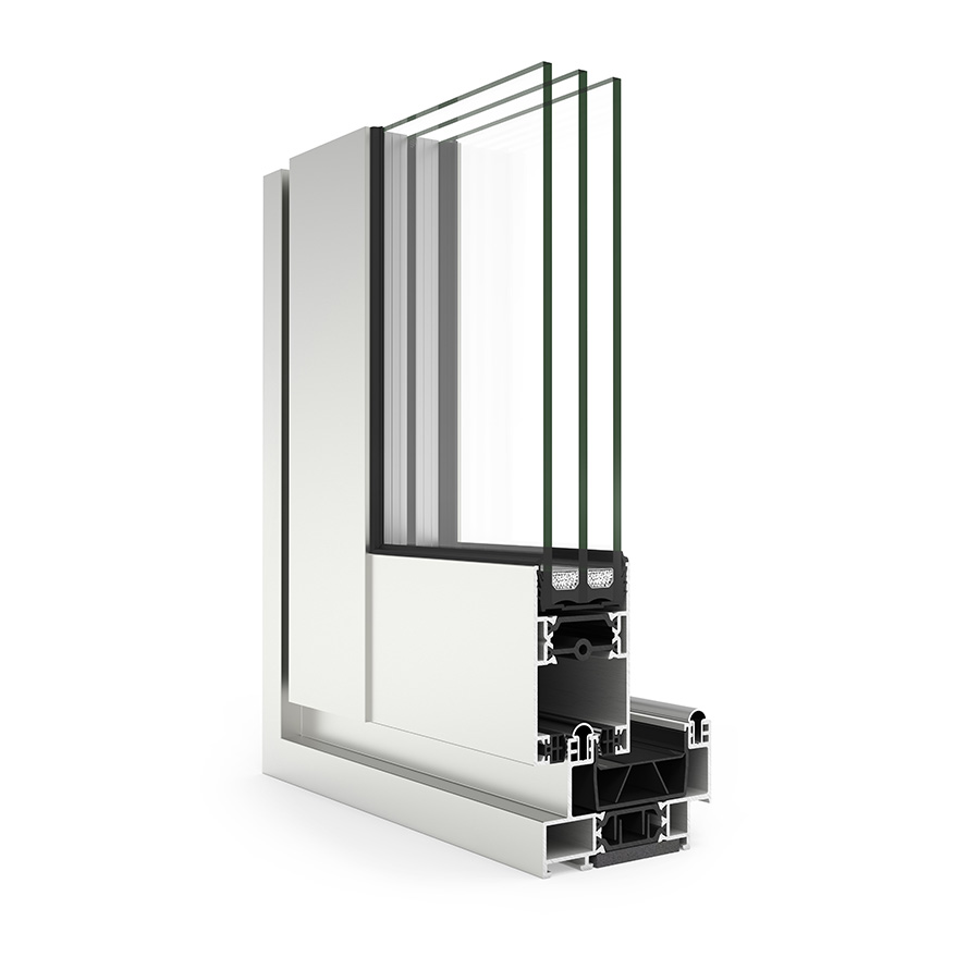 Sistem 4900 glisant foaie dreaptă aluminiu – nod central 35mm