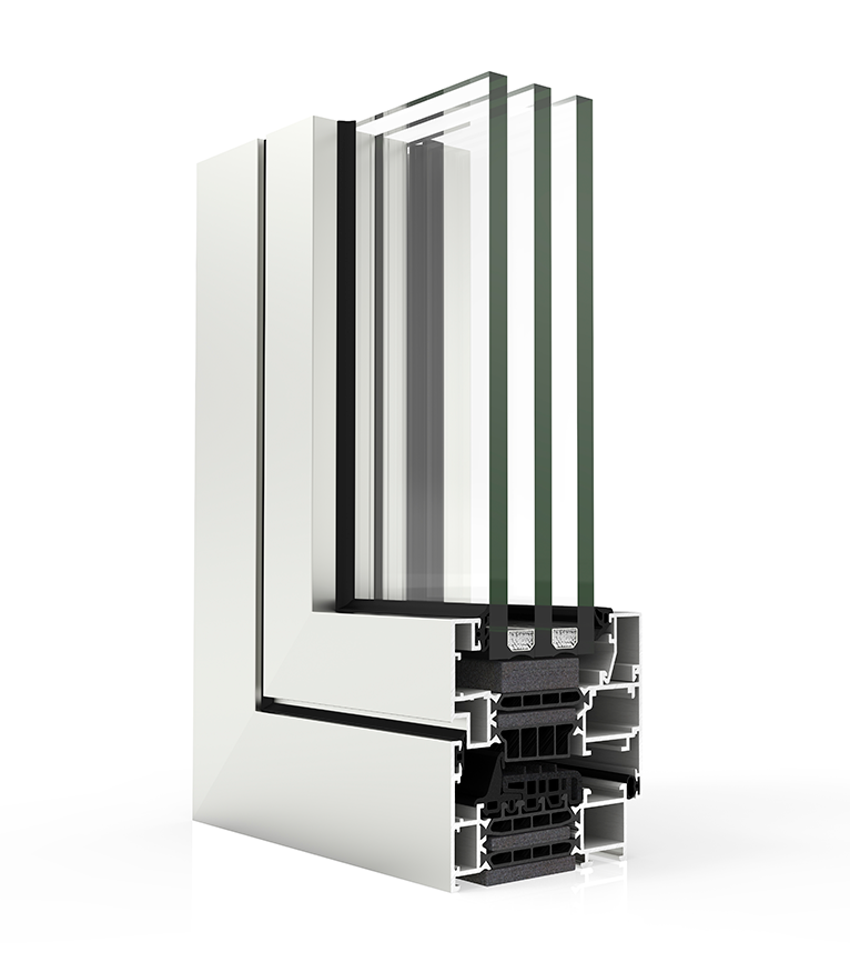 Secțiune transversală profil COR 80 Industrial Passivhaus TB